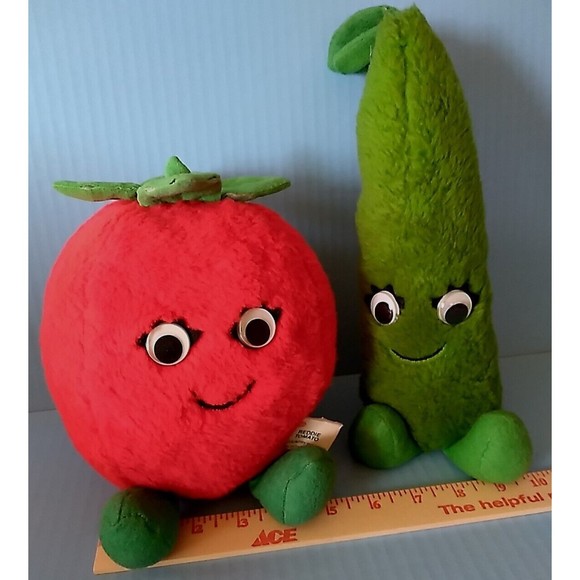 Vtg 1982/83 Del Monte Reddie Tomato Snappie Bean Country Yumkins Plush 7" 10" - Picture 3 of 9